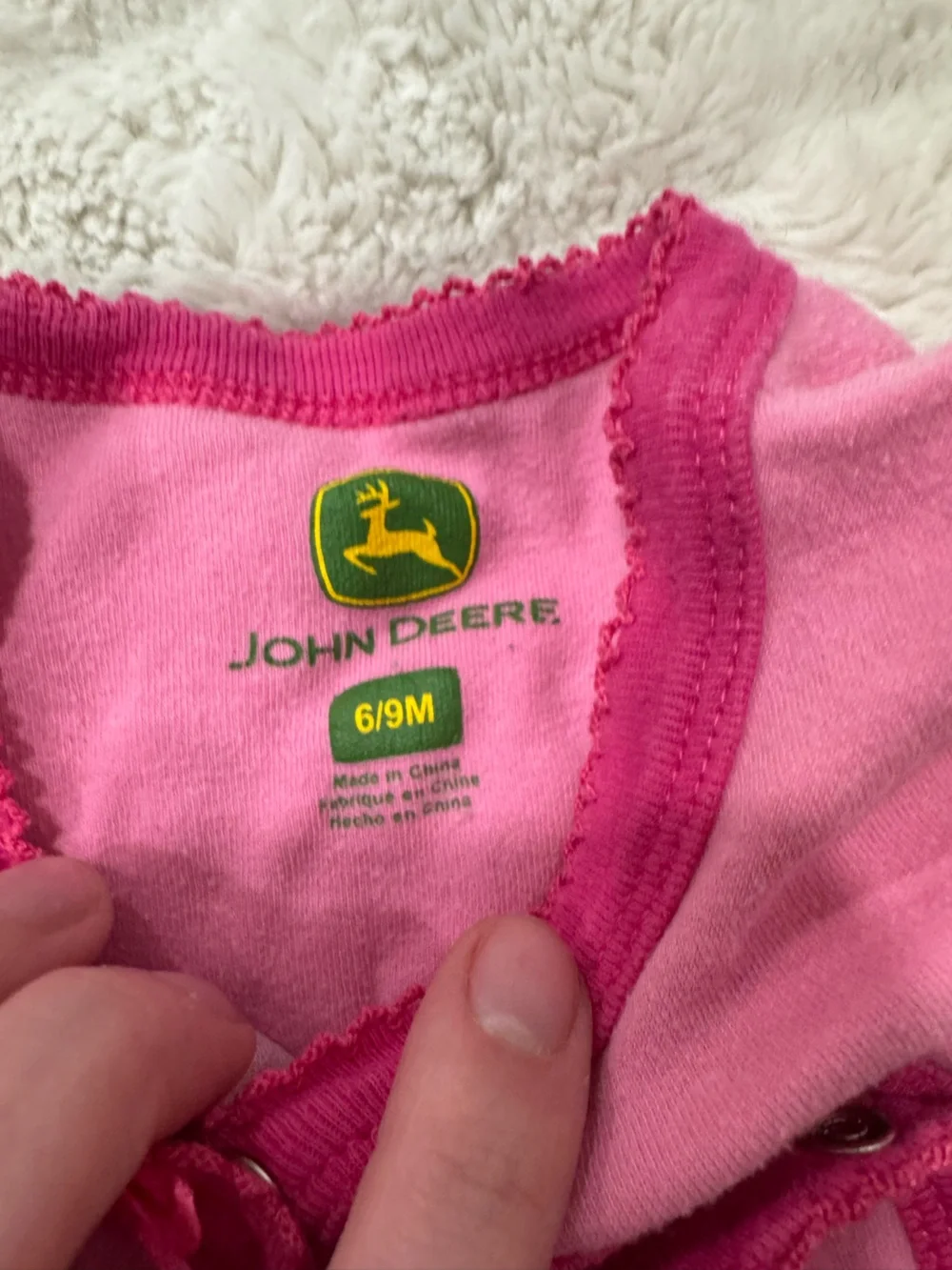 John Deere Green & Pink Baby One-Piece Bodysuit Bundle